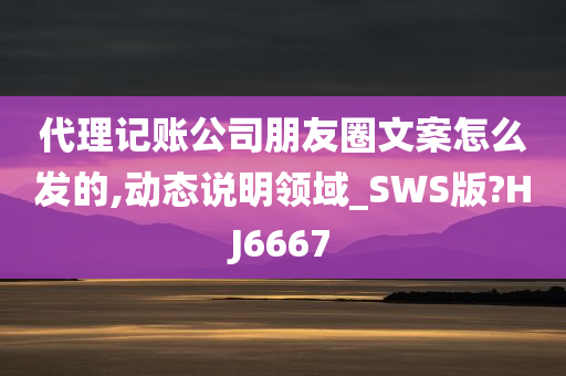 代理记账公司朋友圈文案怎么发的,动态说明领域_SWS版?HJ6667