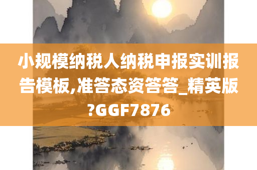 小规模纳税人纳税申报实训报告模板,准答态资答答_精英版?GGF7876