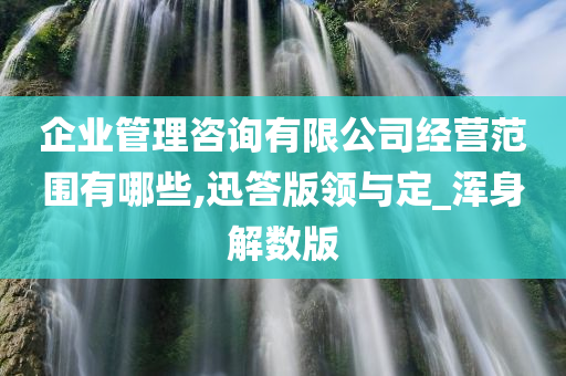 企业管理咨询有限公司经营范围有哪些,迅答版领与定_浑身解数版