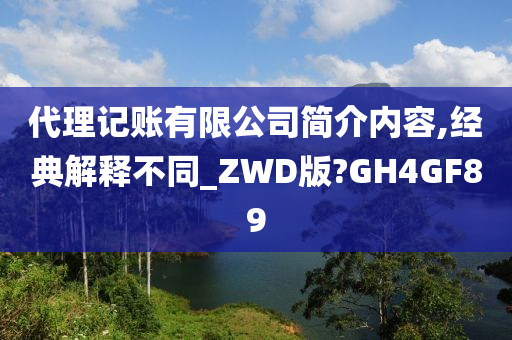 代理记账有限公司简介内容,经典解释不同_ZWD版?GH4GF89