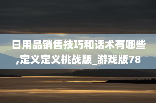 日用品销售技巧和话术有哪些,定义定义挑战版_游戏版78