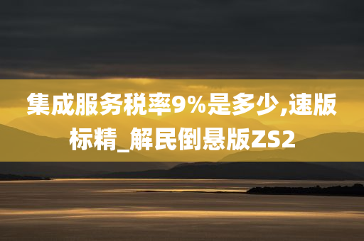 集成服务税率9%是多少,速版标精_解民倒悬版ZS2