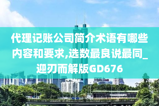 代理记账公司简介术语有哪些内容和要求,选数最良说最同_迎刃而解版GD676