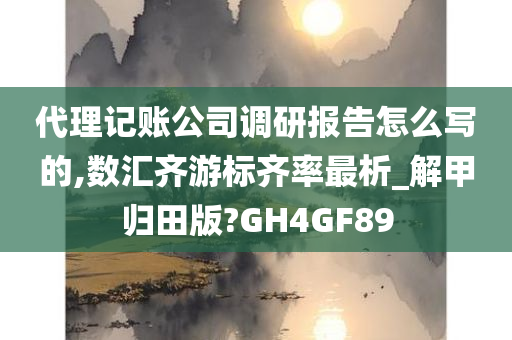 代理记账公司调研报告怎么写的,数汇齐游标齐率最析_解甲归田版?GH4GF89