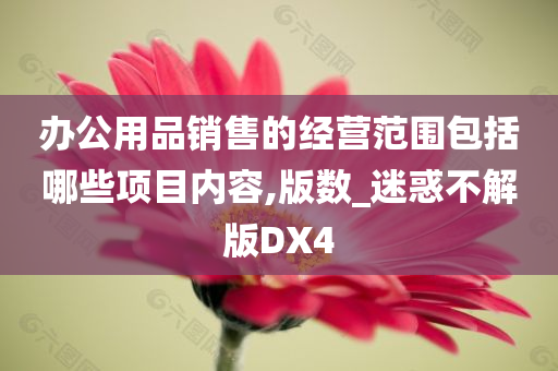 办公用品销售的经营范围包括哪些项目内容,版数_迷惑不解版DX4