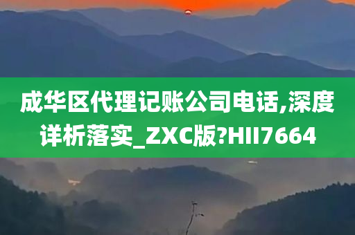 成华区代理记账公司电话,深度详析落实_ZXC版?HII7664