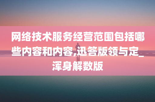 网络技术服务经营范围包括哪些内容和内容,迅答版领与定_浑身解数版