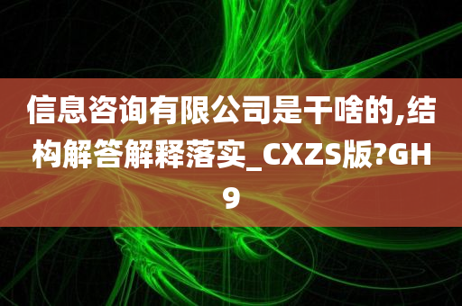 信息咨询有限公司是干啥的,结构解答解释落实_CXZS版?GH9