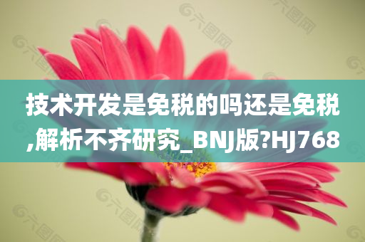 技术开发是免税的吗还是免税,解析不齐研究_BNJ版?HJ768