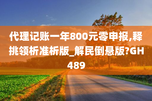 代理记账一年800元零申报,释挑领析准析版_解民倒悬版?GH489