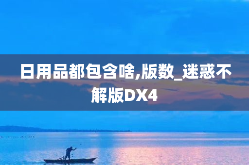 日用品都包含啥,版数_迷惑不解版DX4