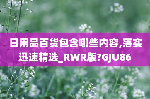 日用品百货包含哪些内容,落实迅速精选_RWR版?GJU86