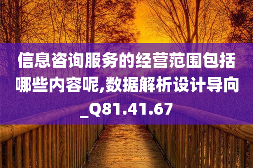 信息咨询服务的经营范围包括哪些内容呢,数据解析设计导向_Q81.41.67