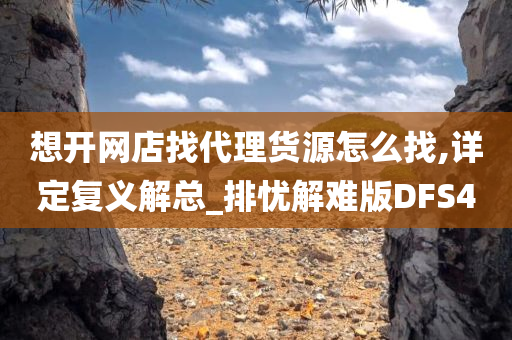 想开网店找代理货源怎么找,详定复义解总_排忧解难版DFS4