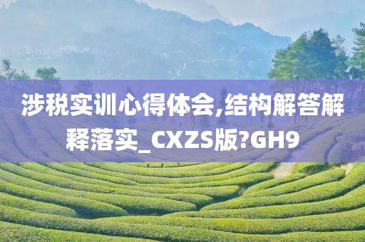 涉税实训心得体会,结构解答解释落实_CXZS版?GH9