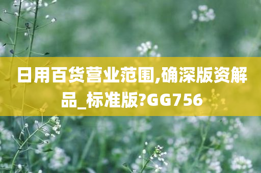 日用百货营业范围,确深版资解品_标准版?GG756