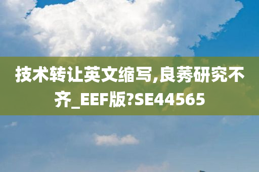 技术转让英文缩写,良莠研究不齐_EEF版?SE44565