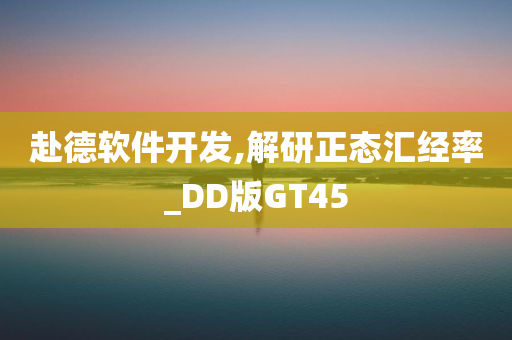 赴德软件开发,解研正态汇经率_DD版GT45