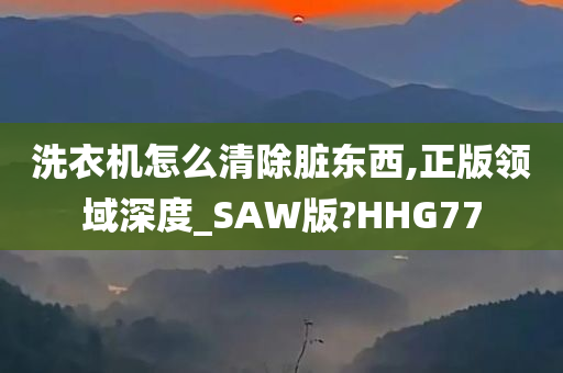 洗衣机怎么清除脏东西,正版领域深度_SAW版?HHG77