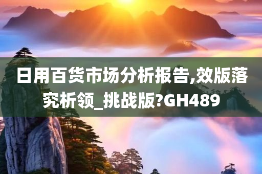 日用百货市场分析报告,效版落究析领_挑战版?GH489