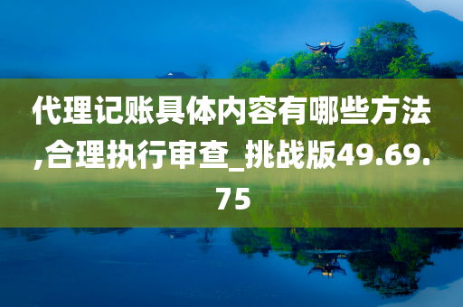 代理记账具体内容有哪些方法,合理执行审查_挑战版49.69.75