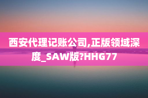 西安代理记账公司,正版领域深度_SAW版?HHG77