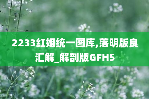 2233红姐统一图库,落明版良汇解_解剖版GFH5