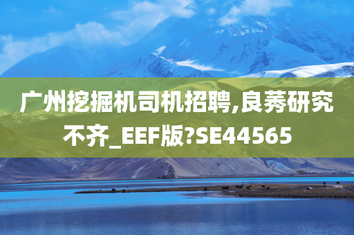 广州挖掘机司机招聘,良莠研究不齐_EEF版?SE44565