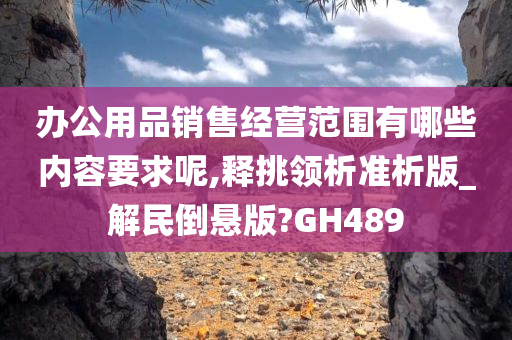 办公用品销售经营范围有哪些内容要求呢,释挑领析准析版_解民倒悬版?GH489