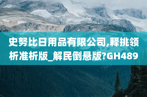 史努比日用品有限公司,释挑领析准析版_解民倒悬版?GH489