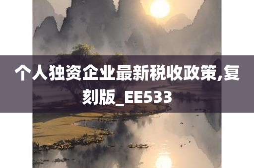 个人独资企业最新税收政策,复刻版_EE533