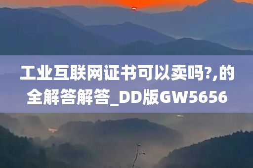 工业互联网证书可以卖吗?,的全解答解答_DD版GW5656