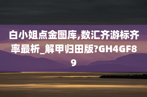 白小姐点金图库,数汇齐游标齐率最析_解甲归田版?GH4GF89