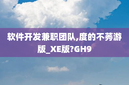 软件开发兼职团队,度的不莠游版_XE版?GH9