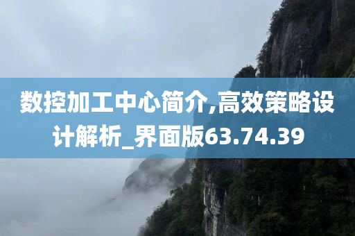 数控加工中心简介,高效策略设计解析_界面版63.74.39