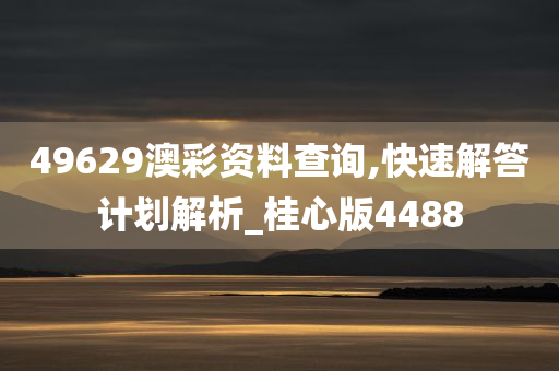 49629澳彩资料查询,快速解答计划解析_桂心版4488