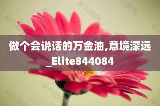 做个会说话的万金油,意境深远_Elite844084