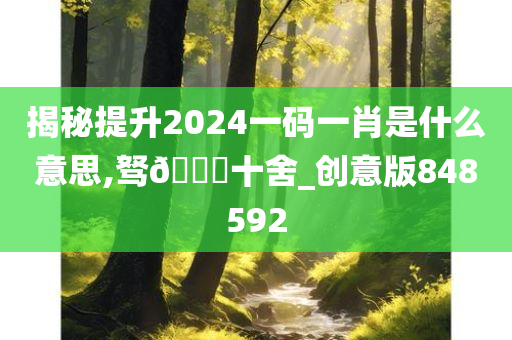 揭秘提升2024一码一肖是什么意思,驽🐎十舍_创意版848592