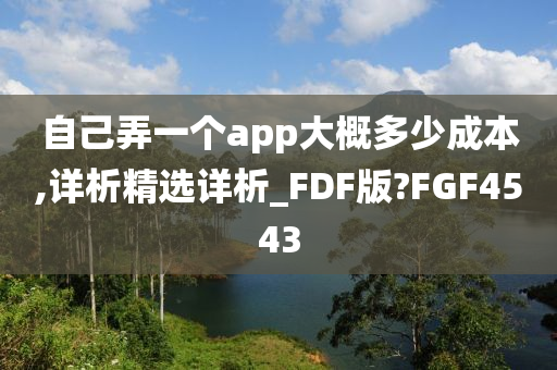 自己弄一个app大概多少成本,详析精选详析_FDF版?FGF4543