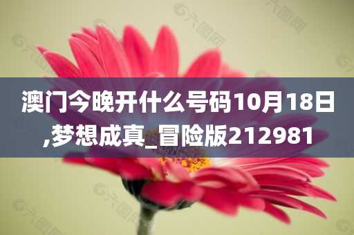 澳门今晚开什么号码10月18日,梦想成真_冒险版212981