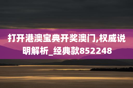 打开港澳宝典开奖澳门,权威说明解析_经典款852248