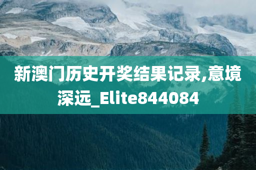 新澳门历史开奖结果记录,意境深远_Elite844084