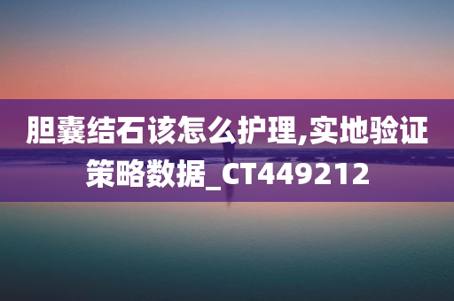 胆囊结石该怎么护理,实地验证策略数据_CT449212