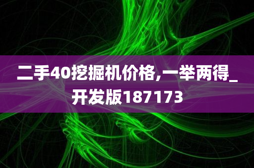 二手40挖掘机价格,一举两得_开发版187173