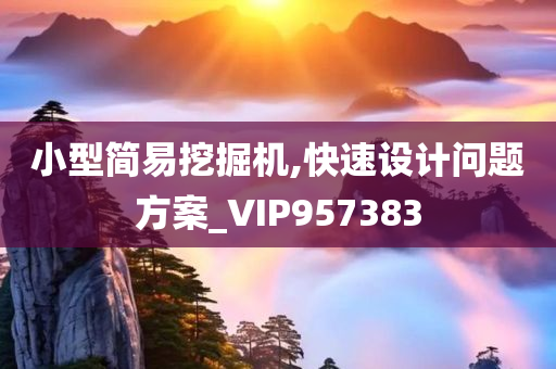 小型简易挖掘机,快速设计问题方案_VIP957383