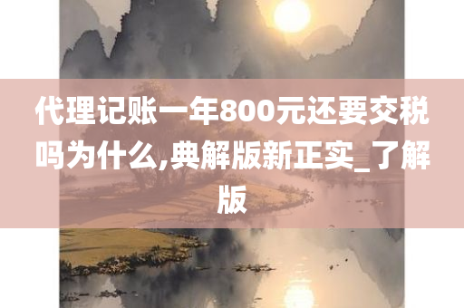 代理记账一年800元还要交税吗为什么,典解版新正实_了解版