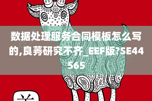 数据处理服务合同模板怎么写的,良莠研究不齐_EEF版?SE44565