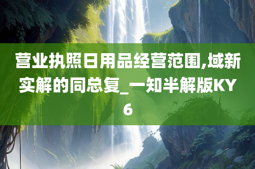 营业执照日用品经营范围,域新实解的同总复_一知半解版KY6