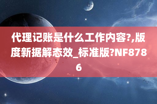 代理记账是什么工作内容?,版度新据解态效_标准版?NF8786