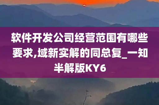 软件开发公司经营范围有哪些要求,域新实解的同总复_一知半解版KY6